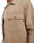 Only & Sons linen mix overshirt in beige