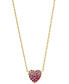 ფოტო #1 პროდუქტის EFFY® Pink Sapphire (1/3 ct. t.w.) & Ruby (3/8 ct. t.w.) Heart Ombré Cluster Pendant Necklace in 14k Gold, 18" + 1" extender