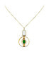 Green and White Art Deco Necklace - фото #1