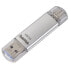 Фото #1 товара Hama C-Laeta - 16 GB - USB Type-A / USB Type-C - 3.2 Gen 1 (3.1 Gen 1) - 70 MB/s - Silver