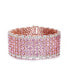 ფოტო #1 პროდუქტის Sterling Silver 18K Rose Plated Pink Cubic Zirconia 8-Row Tennis Bracelet