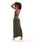 Фото #2 товара ASOS DESIGN scuba cut out detail midi dress in khaki