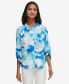 ფოტო #1 პროდუქტის Women's Printed Chiffon Button-Front Shirt