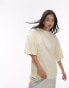 Topshop oversized drop shoulder tee in lemon