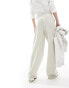 Vero Moda Tall wide leg dad trousers in silver lining