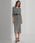 Фото #1 товара Women's Belted Houndstooth Shirtdress