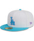 ფოტო #4 პროდუქტის Men's White Los Angeles Dodgers Vice 59FIFTY Fitted Hat