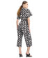 Women's Cropped Geo Button-Front Jumpsuit