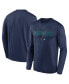 Фото #2 товара Men's Navy Seattle Mariners Authentic Collection Team Logo Legend Performance Long Sleeve T-shirt