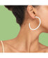 ფოტო #3 პროდუქტის Women's White Minimal Hoop Earrings