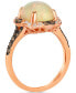 Фото #2 товара Chocolatier® Neopolitan Opal (2-7/8 ct. t.w.) & Diamond (3/8 ct. t.w.) Halo Ring in 14k Rose Gold