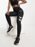 Hummel – Legacy – Leggings in Schwarz mit hohem Bund