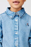 Фото #4 товара Джинсовая рубашка с цветочной вышивкой ZARA