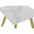 Вспомогательный стол DKD Home Decor Керамика Позолоченный Металл Белый современный (60 x 60 x 48 cm)