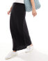 New Look textured midi skirt in black