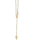 ფოტო #1 პროდუქტის Cross Rosary Lariat Necklace in 14k Yellow Gold, 19 1/2" + 3 1/2" extender