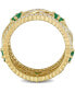 ფოტო #4 პროდუქტის Emerald (3/8 ct. t.w.) & Diamond (7/8 ct. t.w.) Filigree Openwork Ring in 14k Gold