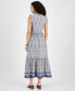 Фото #2 товара Women's Printed Cotton Sleeveless Midi Dress