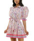 Фото #3 товара Платье B Darlin с воротником и расклешенной моделью, с принтом Весна