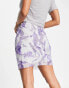 Noisy May high waisted mini skirt in chalk violet marble print