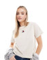 Tommy Jeans boxy badge t-shirt in white