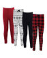 Фото #1 товара Baby Girls Baby Youth Organic Cotton Leggings 4pk, Buffalo Plaid