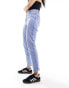 ASOS DESIGN slim fit comfort mom jeans in bright mid blue