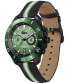 Фото #3 товара Men's Toranga Green Striped Nylon Strap Watch 44mm