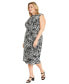 ფოტო #2 პროდუქტის Plus Size Printed Midi Dress