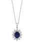 Фото #2 товара EFFY® Sapphire (2-7/8 ct. t.w.) & Diamond (1-3/8 ct. t.w.) 18" Pendant Necklace in 14k White Gold