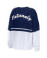 Women's Navy, White Washington Nationals Chunky Pullover Sweater