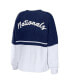 ფოტო #4 პროდუქტის Women's Navy, White Washington Nationals Chunky Pullover Sweater