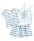 ფოტო #1 პროდუქტის Toddler & Little Girls Minnie Mouse Crochet Cardigan, Tank Top & Shorts, 3 Piece Set