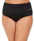 Plus Size Solid Essential High-Waist Banded Bikini Bottoms
