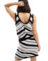 Фото #4 товара ASOS DESIGN knitted cami waistcoat top co-ord in mono stripe