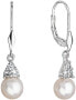 Luxury silver earrings with real pearls 21062.1