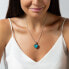 Exceptional Turquoise Heart necklace with Lampglas pearl with pure NLH5 silver