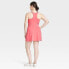 Фото #3 товара Women's Knit Halter Active Woven Dress - All In Motion Coral Pink S