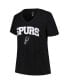 Фото #2 товара Women's Black San Antonio Spurs Plus Size Arch Over Logo V-Neck T-shirt
