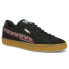 Puma Suede Crepe Pattern Lace Up Mens Black Sneakers Casual Shoes 38666902