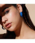 Women's Blue Petal Hoop Earrings