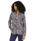 Women's Animal-Print Zip-Front Top