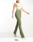 Фото #1 товара DTT Tall – Bianca – Disco-Jeans in Khaki mit hohem Bund und weitem Bein