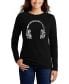 ფოტო #1 პროდუქტის Women's Long Sleeve Word Art Music Note Headphones T-shirt