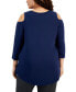 Plus Size 3/4-Sleeve Cold-Shoulder Top, Created for Macy's