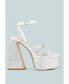 Фото #1 товара Lustrous Mirror Embellished Flare Block Heel Sandals