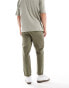 ASOS DESIGN classic rigid washed chino in khaki