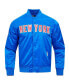 Men's Blue New York Rangers Classic Satin Full-Snap Jacket