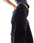 Фото #2 товара DTT Petite Dom straight leg cargo jeans in washed black