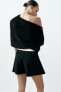 Skort with contrasting waistband